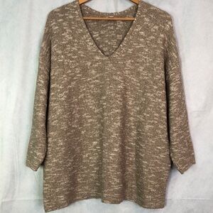 Pure Jill Woman’s V-Neckline 3/4 Sleeve Cotton Blended Sweater Size XL Petite